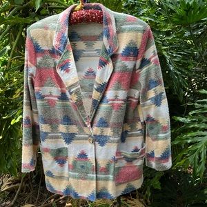 Sarah Barnes  light Spring jacket. Multi color large petite